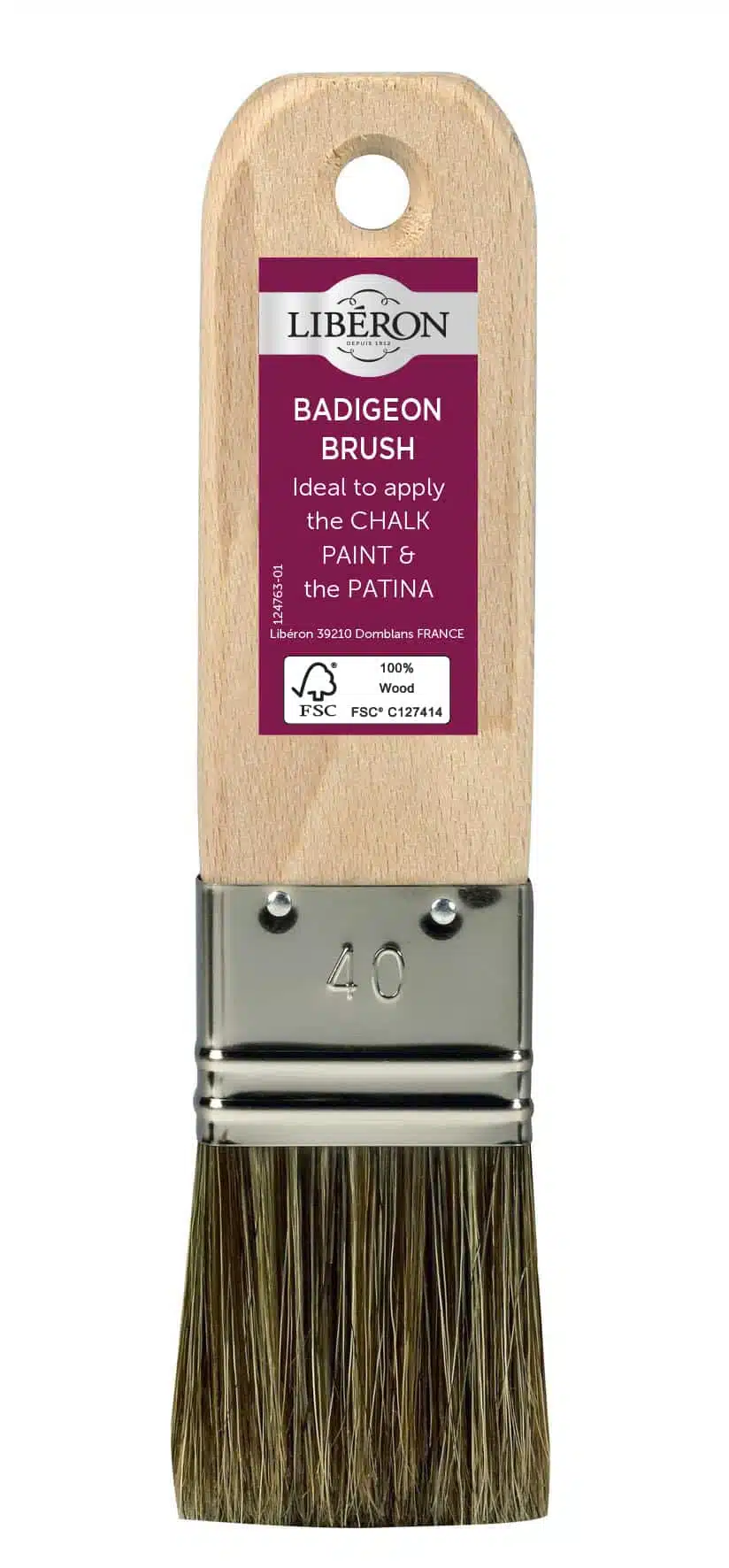 Liberon Badigeon Kalustemaali- ja vahasivellin litteä 40mm tumma harjas
