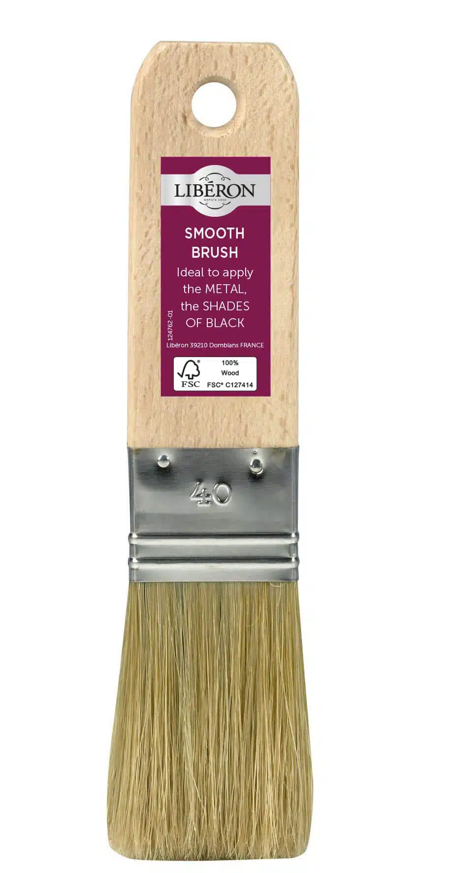 Liberon Smooth Kalustemaalisivellin litteä 40mm vaalea pitkä harjas